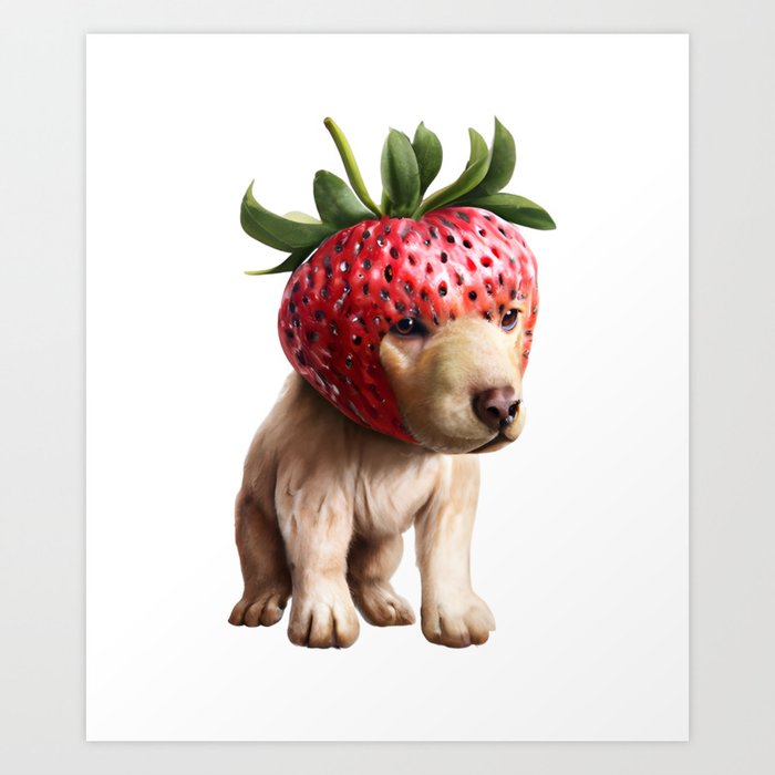 Strawberry Hound Art Print