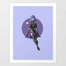 Tali Zorah from Mass Effect - Cute pinup Art Print