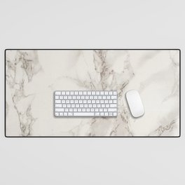 marble white Desk Mat