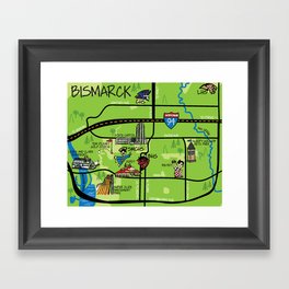 Bismarck Map Framed Art Print
