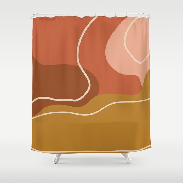 Abstract Organic Shapes in Zen Desert Color  Shower Curtain