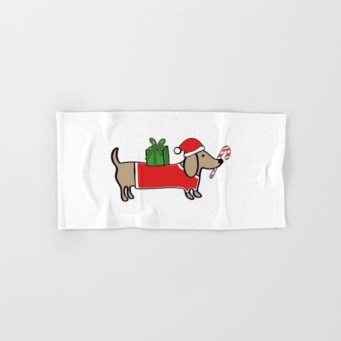 Christmas dachshund Hand & Bath Towel