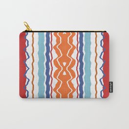 Wave Line Pattern Red Blue Orange Carry-All Pouch