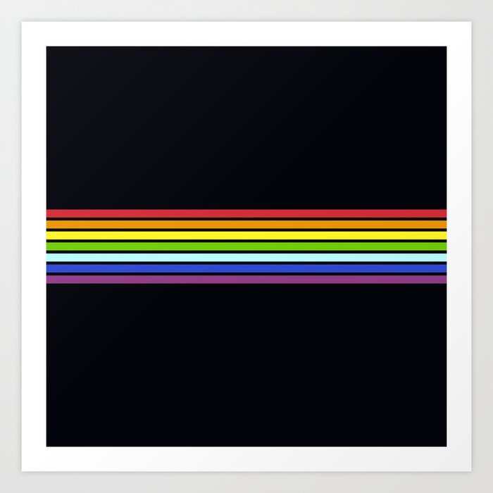 Pride - Classic Rainbow Colors Minimal Style Retro Stripes Art Print