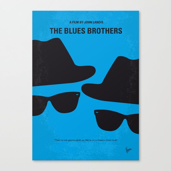 No012 My Blues brothers minimal movie poster Canvas Print