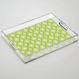 Light Green and White Native American Tribal Pattern Acrylic Tray