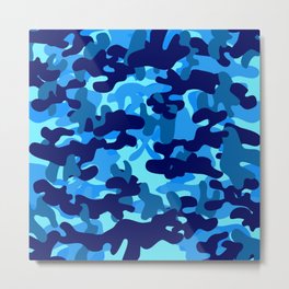 Camouflage (Blue) Metal Print