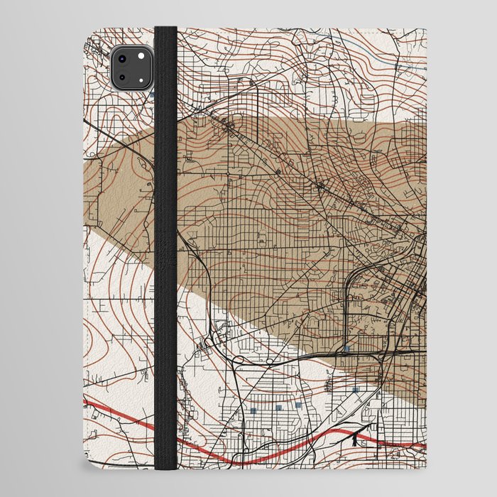 USA - Akron. City Map Collage. Retro iPad Folio Case