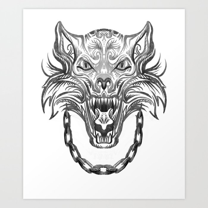 Norse Wolf Monster Fenrir Art Print