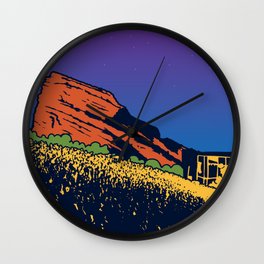 Red Rocks Wall Clock | Night, Colorado, Graphicdesign, Music, Digital, Nature, Livemusic, Amphitheater, Concert, Redrocks 