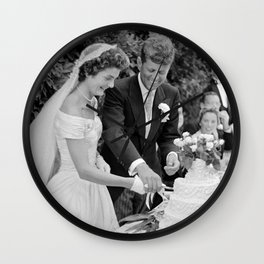 John And Jackie Kennedy Cutting Their Wedding Cake 1953 Wall Clock | Jackiekennedy, History, Johnkennedy, Presidentkennedy, Vintage, Clonehigh, Usa, 1960S, Politics, Robertkennedy 