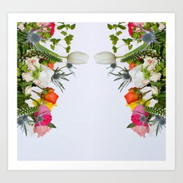 Dos Rosas Art Print | Home, Art, Photo, Hdr, White, Sharp, Rose, Digital, Mirrored, Plants 