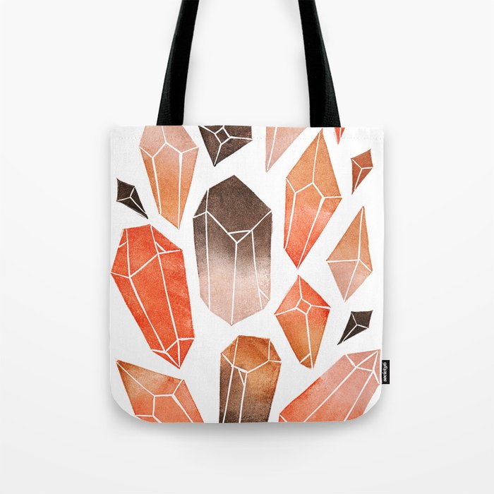 Orange Crystals - Handmade stamps Tote Bag