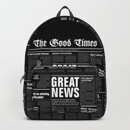 The Good Times Vol. 1, No. 1 REVERSED / Newspaper with only good news Backpack