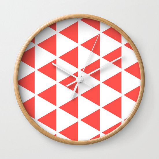Sleyer Pink on White Pattern Wall Clock