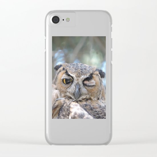 Owl Wink Clear iPhone Case