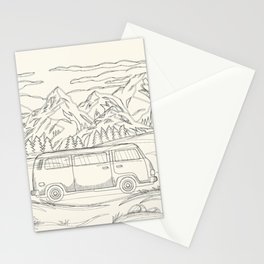 Mountain Road Linescape Stationery Card