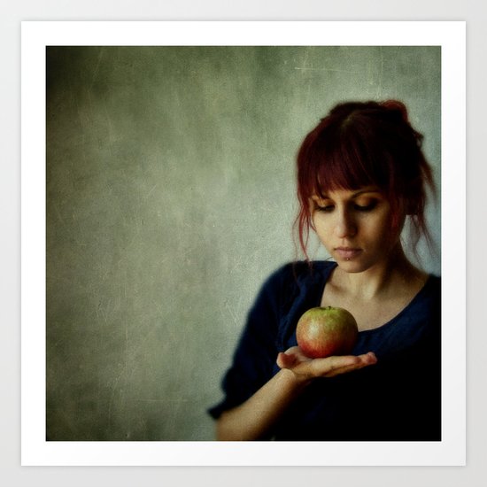 the girl with the apple Art Print