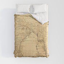 This vintage map of India and Southeast Asia was designed in 1750.  Duvet Cover