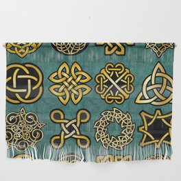 65 MCMLXV Green Celctic Symbols Pattern Wall Hanging