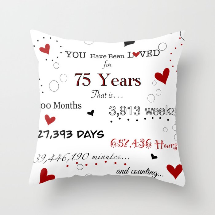 Cheers to 75 Years! Throw Pillow