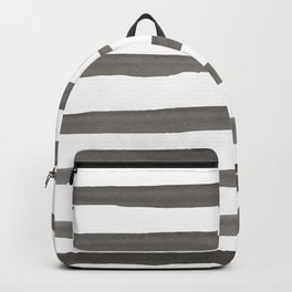 Watercolor Stripes | Black and White | Nautical Backpack