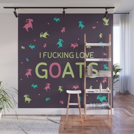 I Love Goats Wall Mural