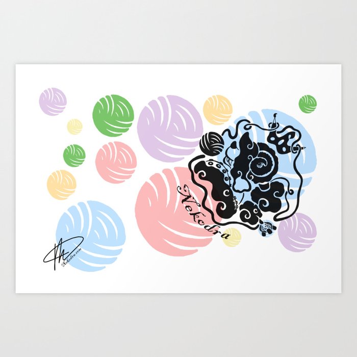 Rainbow Yarn Logo (Light Bg) Art Print