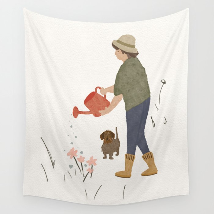 The happiness gardener Wall Tapestry