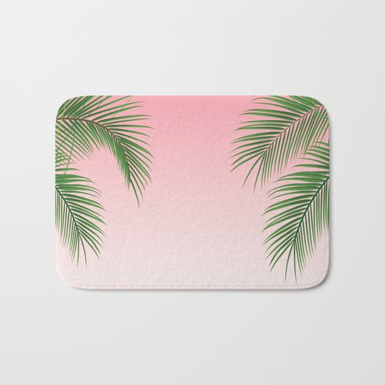Palm Tree Leaves Bath Mat