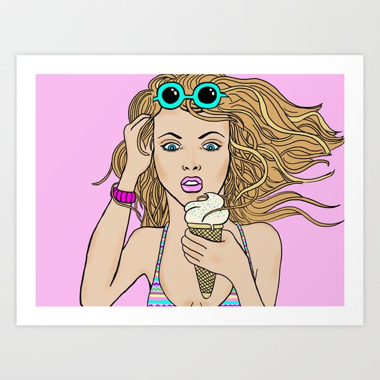 Windy Day At The Seaside Art Print