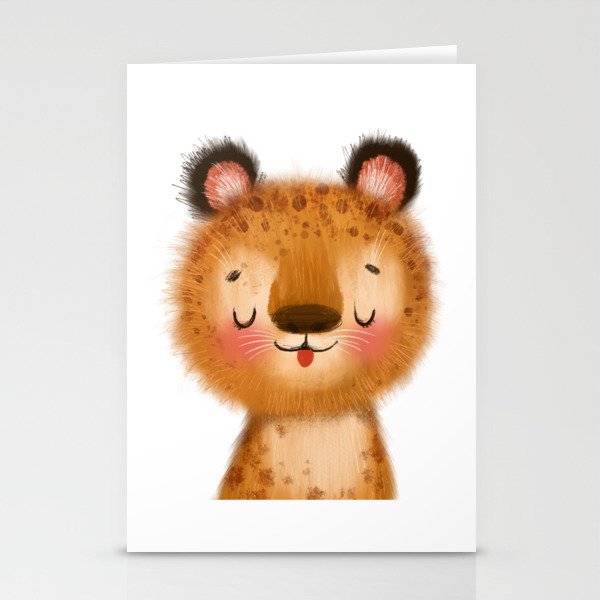 Cute leopard. Children illustration Stationery Cards
