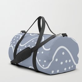 Abstract Dotted And Plain Wavy Lines Pattern - light purple and white Duffle Bag