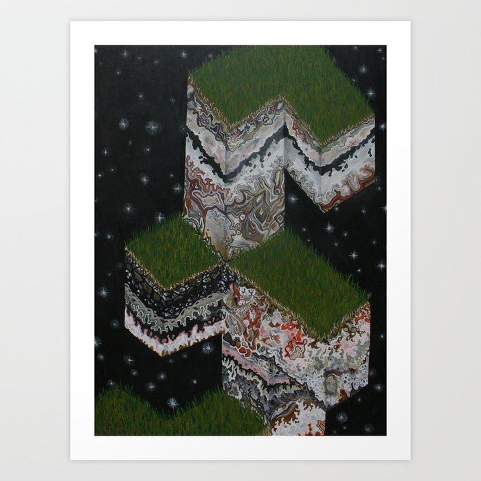 Lace Agate rok cube. Art Print