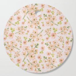 Dreamy Watercolor peach florals Cutting Board
