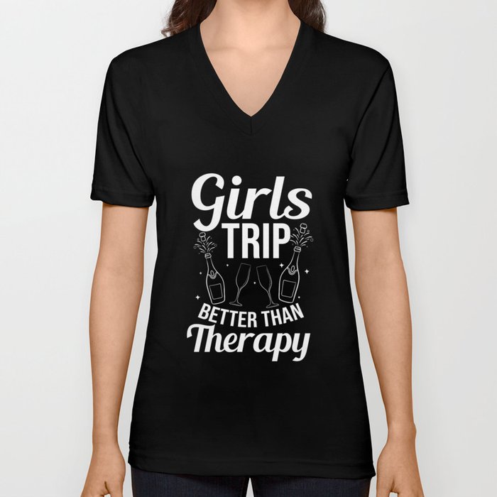 Girls Trip Weekend Las Vegas Wine Glasses V Neck T Shirt