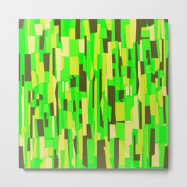 Modern Camouflage Neon Green Pattern Metal Print