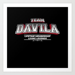 Team DAVILA Family Surname Last Name Member Art Print | Christmas, Mommy, Retirement, Mother, Daddy, Niece, Dad, Aunt, Mama, Papa 