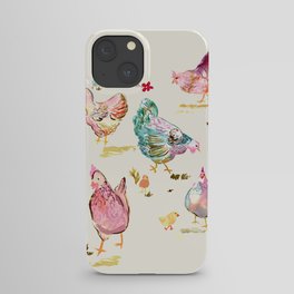 Watercolor Hens iPhone Case