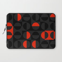 Stripes Circles Squares Mid-Century Checkerboard Black Red White Laptop Sleeve