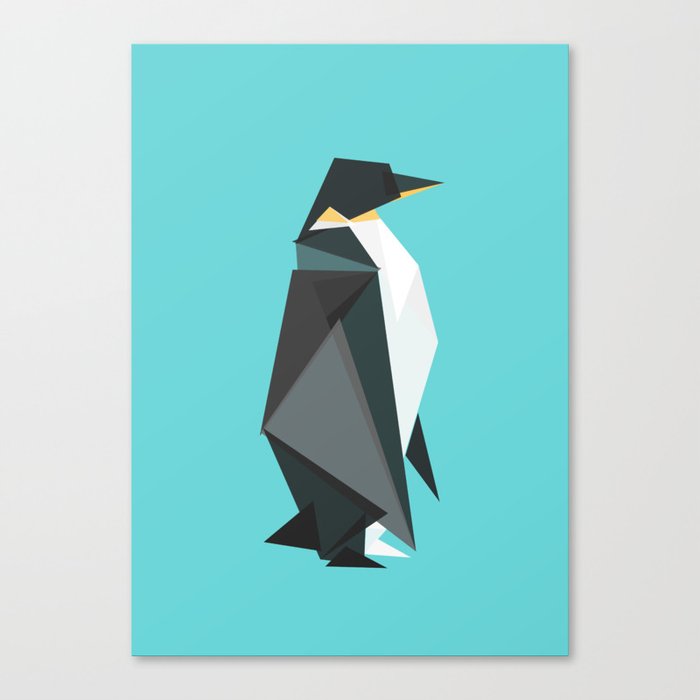 Fractal geometric emperor penguin Canvas Print