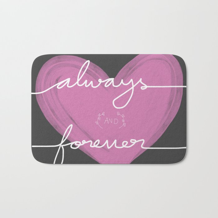 Always and forever heart painting Bath Mat
