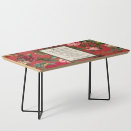 Love Came Down at Christmas Poem by Rossetti, Vintage Flowers Red Roses Coffee Table