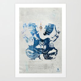 GANESHA indigo Art Print