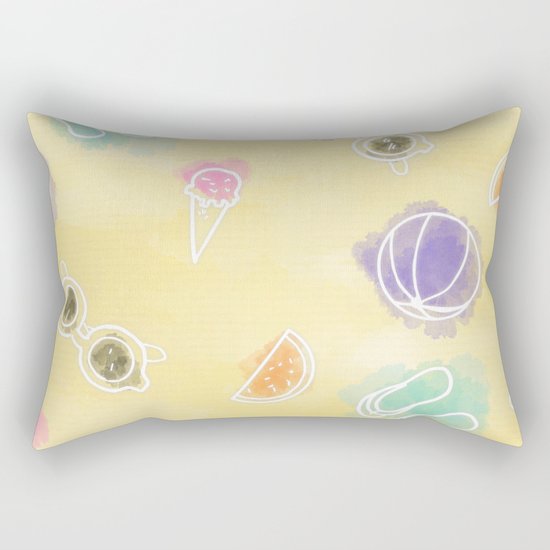 Summer in watercolors Rectangular Pillow