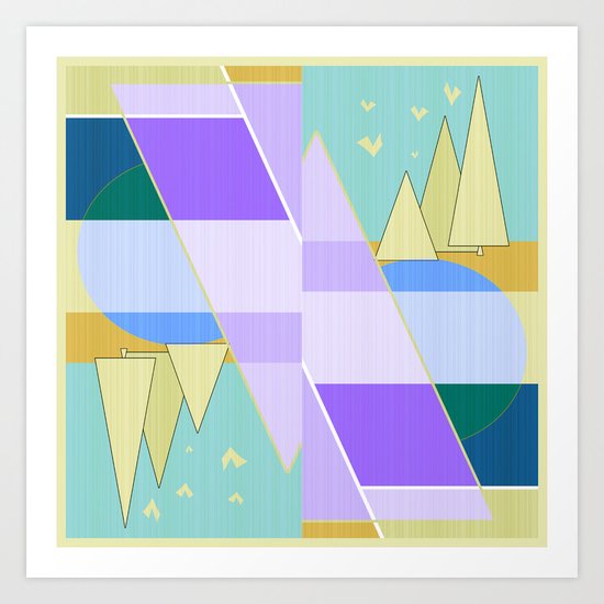 Abstraction in purple and blue colors . Art Print