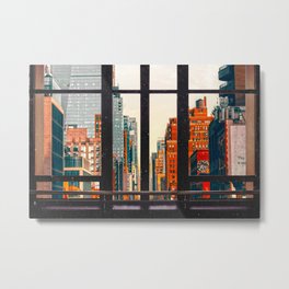 New York City Window #2-Surreal View Collage Metal Print