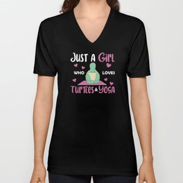 Just A Girl Who Loves Turtles And Yoga V Neck T Shirt