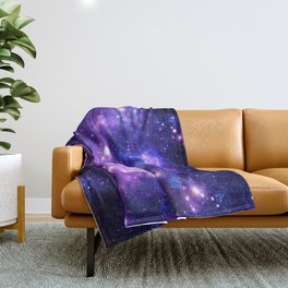 Purple Blue Galaxy Nebula Throw Blanket