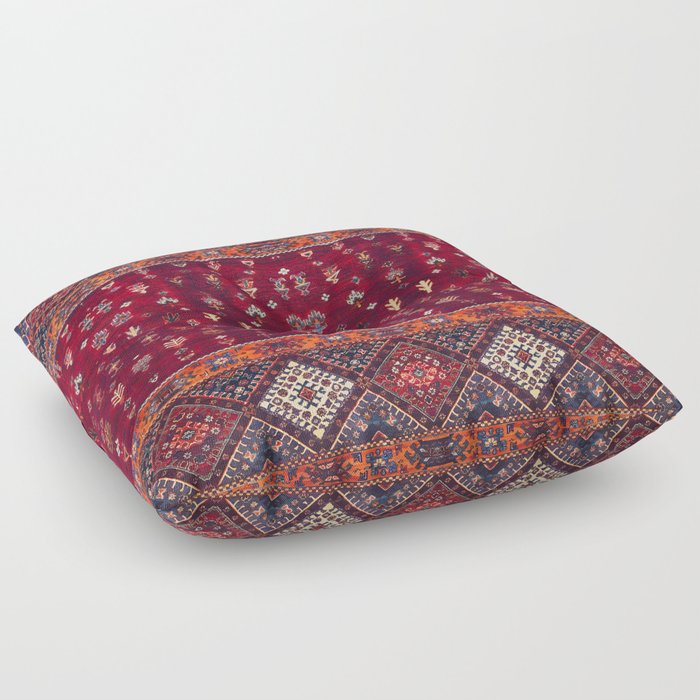 Bohemian Tapestry: Vintage Oriental Moroccan Artistry Floor Pillow